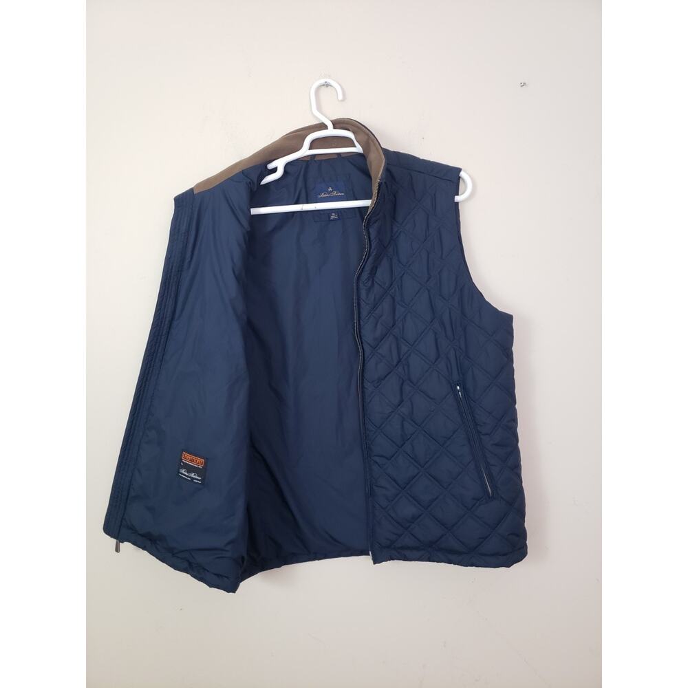Brooks Brothers Vest Men XL Blue Thermore Quilted Jacket Insulated Full Zip - Picture 6 of 10